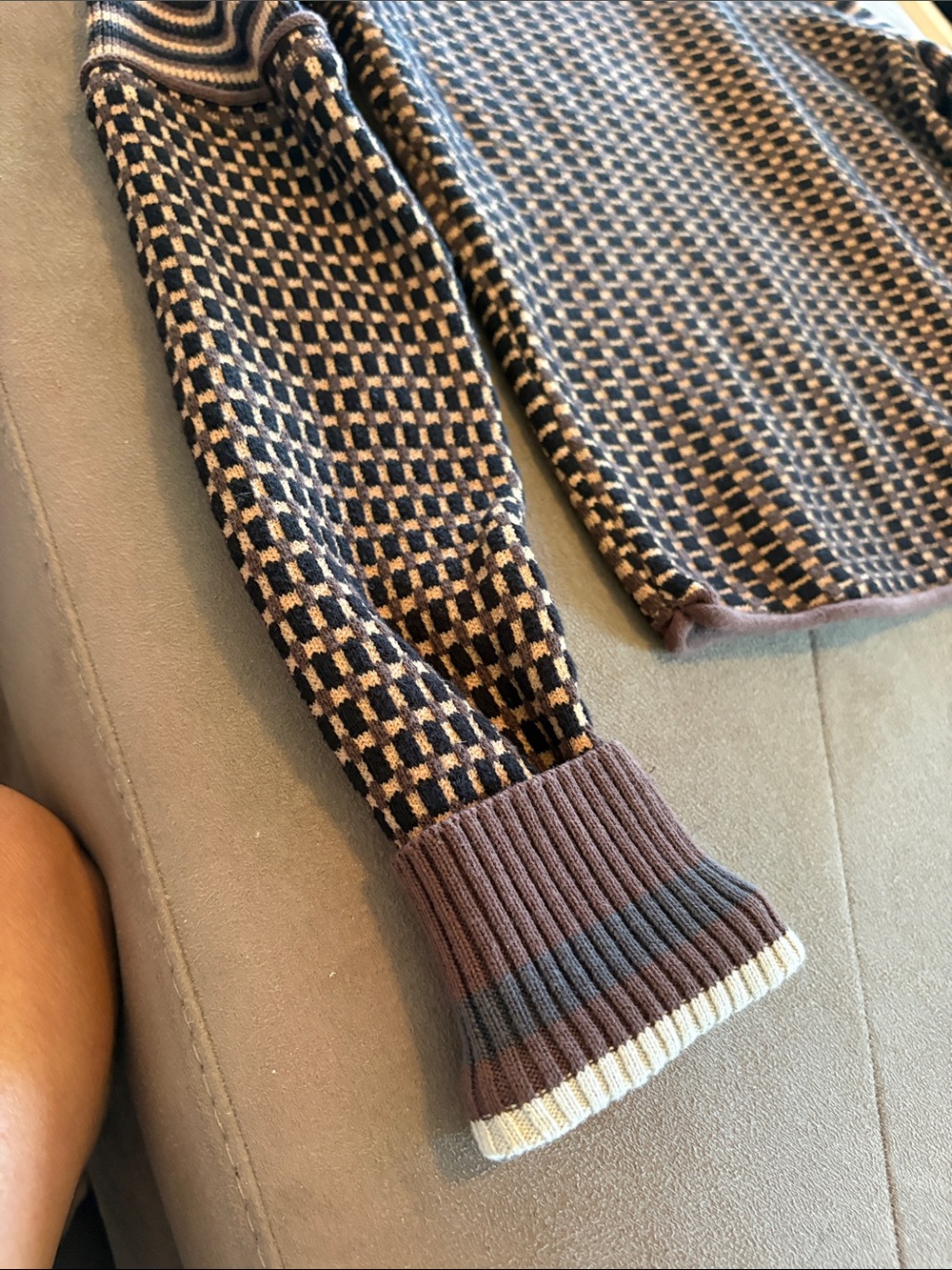 We The Free Brown and Cream Cowl-Neck Knit Sweater - Picture 3 of 5
